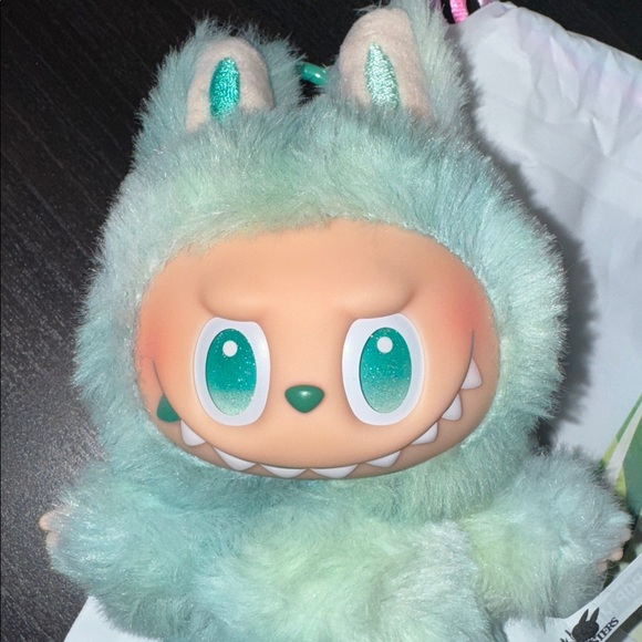 LABUBU - SERENITY -green blue Furry Keychain tie die NEW*** - Picture 2 of 4